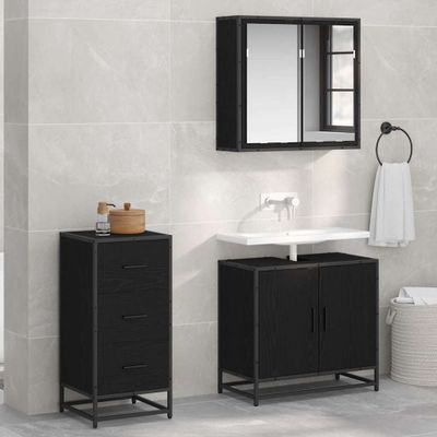 vidaXL Servírovacia skriňa Čierny dub 35,5 x 35 x 76 cm