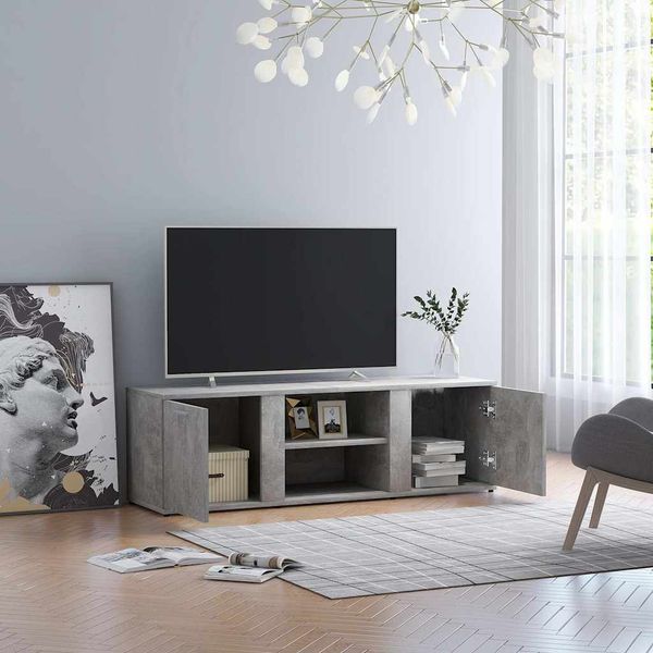 vidaXL TV skrinka, betónovo sivá 120x34x37 cm, kompozitné drevo