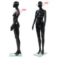 vidaXL Dámska figurína, sklenený podstavec, lesklá čierna 175 cm
