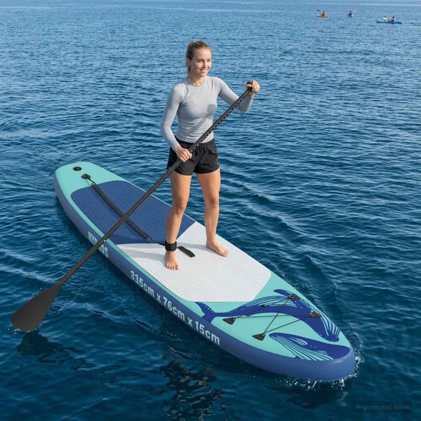 vidaXL Inflatovateľná paddle board HYDROS 335 x 76 x 15 cm Tyrkysová
