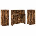 vidaXL Recepčný stôl dymový dub 180x50x103,5 cm kompozitné drevo