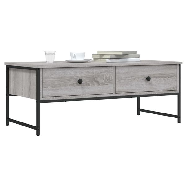 vidaXL Konferenčný stolík sivý sonoma 101x49x39,5 cm kompozitné drevo