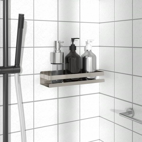 vidaXL Sprchová polica 30x10x6 cm, brúsená, nehrdzavejúca oceľ 304