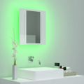 vidaXL LED kúpeľňová zrkadlová skrinka lesklá biela 40x12x45 cm akryl