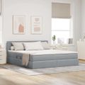vidaXL Postel s úložným prostorem a matrací Svetlosivá 160 x 200 cm