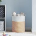 vidaXL Úložný kôš hnedo-biely Ø38x46 cm bavlna