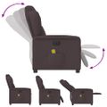 vidaXL Elektrické sklápacie masážne kreslo tmavohnedé látka