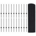 vidaXL Zvarené pletivo s podperami 50 x 0,6 m PVC potiahnutá oceľ Sivá