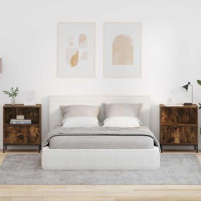 vidaXL Nočný stolík 2 pcs Tmavý dub 49 x 36 x 61 cm Kompozitné drevo