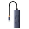Rozbočovač 5 v 1 Baseus série UltraJoy USB-C na HDMI4K@30Hz+3xUSB 3.0+1xPD (sivý)
