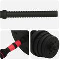 vidaXL 2-v-1 set činiek a činky 30 kg Čierna a červená