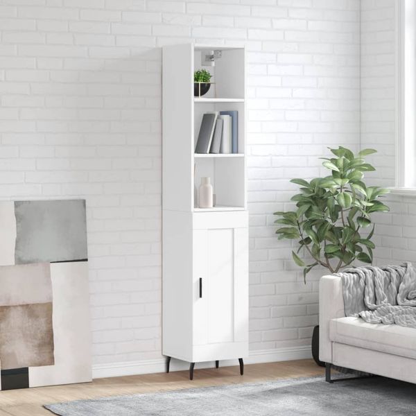 vidaXL Vysoká skrinka biela 34,5x34x180 cm spracované drevo