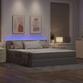 vidaXL LED úložná posteľ s matracom Sivohnedá 180 x 200 cm Látka