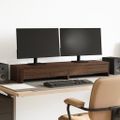vidaXL Stojan na monitor a zásuvky hnedý dub 100x27x15cm borovica