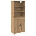 vidaXL Highboard 2 ks Remeselný dub 69,5 x 34 x 180 cm