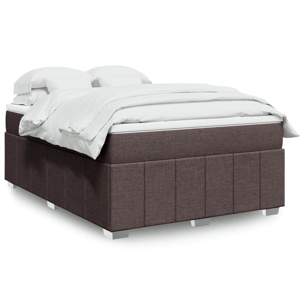 vidaXL Boxspring posteľ s matracom tmavohnedá 160x200 cm látka