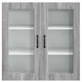 vidaXL Nástenný sklenený kabinet PORTO Sivý Sonoma 80 x 31 x 80 cm