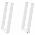 vidaXL Nohy ku konzolovému stolu v tvare U, 2 ks, biele, 28 x (72-73) cm, oceľové
