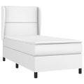 vidaXL Boxspring posteľ s matracom biela 80x200 cm umelá koža