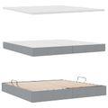 vidaXL Postel s úložným prostorem a matrací Svetlosivá 200 x 200 cm