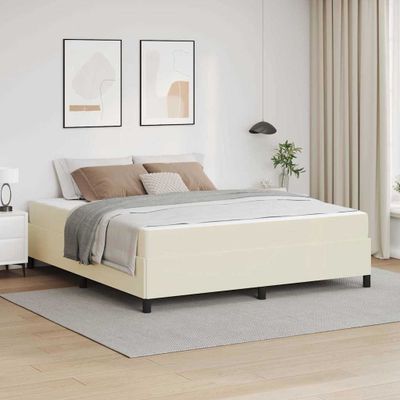 vidaXL Rám postele s matracmi Krémová 180 x 200 cm látka