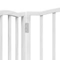 vidaXL Brána pre psa skladacia 3 panely biela 150 cm topoľové drevo