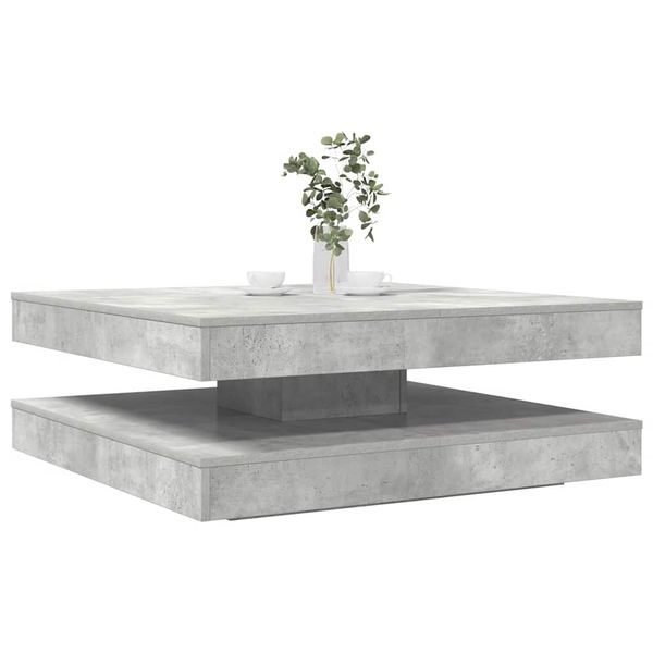 vidaXL konferenčný stolík otočný o 360 stupňov betón sivý 90x90x34,5cm