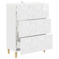 vidaXL Zásuvkový kabinet Biela s vysokým leskom 66 x 34,5 x 90 cm