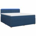 vidaXL Posteľ boxspring s matracom Modrá 140 x 190 cm Látka