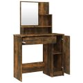 vidaXL Toaletný stolík so zrkadlom dymový dub 86,5x35x136 cm