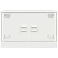 vidaXL TV skrinky 2 ks biele 67x39x44 cm oceľ