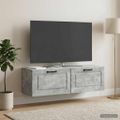 vidaXL Nástenná TV skrinka Nástenný Betónovo sivá 98 x 31 x 30 cm