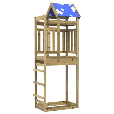 vidaXL Herná veža Hnedá 85 x 52,5 x 239 cm Masívne impregnované drevo