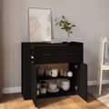 vidaXL Komoda čierna 80x33x70 cm spracované drevo