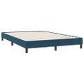 vidaXL Box Spring Posteľ s matracom Tmavomodrá 140x220 cm Zamat
