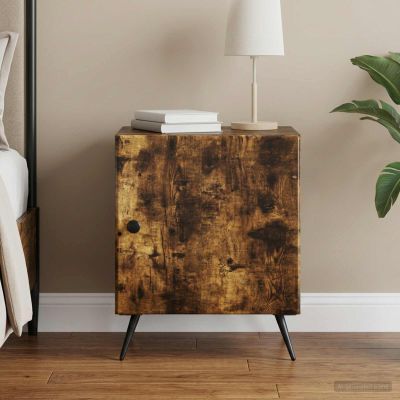 vidaXL Nočný stolík Dymový dub 43 x 34,5 x 50 cm Kompozitné drevo