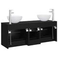 vidaXL Set kabinetov do kúpeľne 3 ks Čierny dub 49,5 x 35 x 63 cm