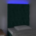 vidaXL Čelo postele s LED tmavozelené 80x7x118/128 cm zamat