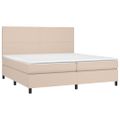 vidaXL Boxspring posteľ s matracom kapučínová 200x200 cm umelá koža