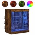 vidaXL Komoda s LED svetlami dymový dub 60,5x37x67 cm