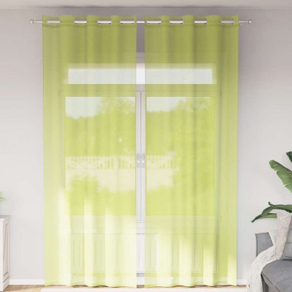 vidaXL Voálové závesy s priechodkami 2 ks Apple Green 140x260 cm