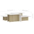 vidaXL Konferenčné stolíky 2 ks biela+sonoma 111,5x50x33 cm