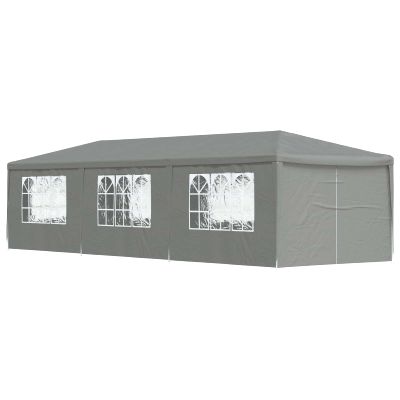 vidaXL Párty stan 900 x 300 x 255 cm Svetlosivá PE a oceľ