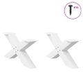vidaXL Nohy konferenčného stolíka v tvare X, 2 ks, biele, 70 x (30-31) cm, oceľové