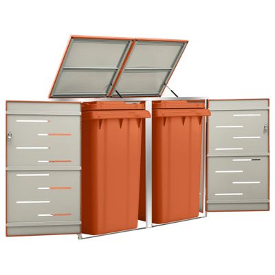 vidaXL Ohrada na 2 odpadkové koše 138x77,5x112,5 cm nehrdzavejúca oceľ