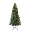 vidaXL Umelý vianočný stromček s 300 LED-i Zelená 240 cm PE a PVC