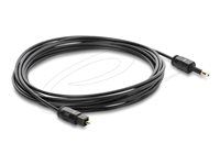 Delock - Digitálny audio kábel (optický) - mini TOSLINK s pinmi (male) do TOSLINK so zdierkami (female) - 5 m - optické vlákno - čierna