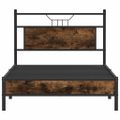 vidaXL Posteľný rám bez matraca dymový dub 100x200 cm kompozitné drevo