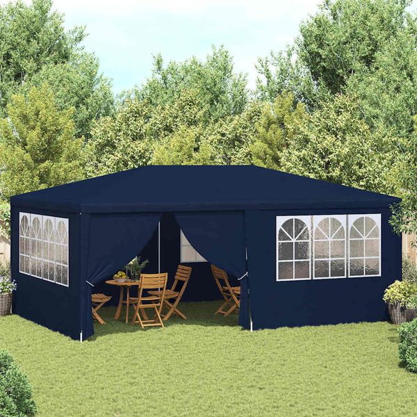 vidaXL Profesionálny párty stan+bočné steny 4x6 m, modrý 90 g/m²