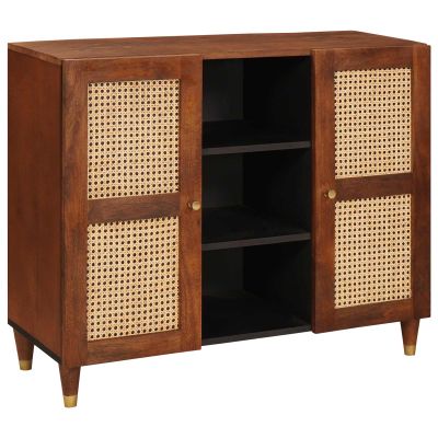 vidaXL Servírovacia skriňa Hnedá 90 x 33,5 x 75 cm Masívne mango drevo